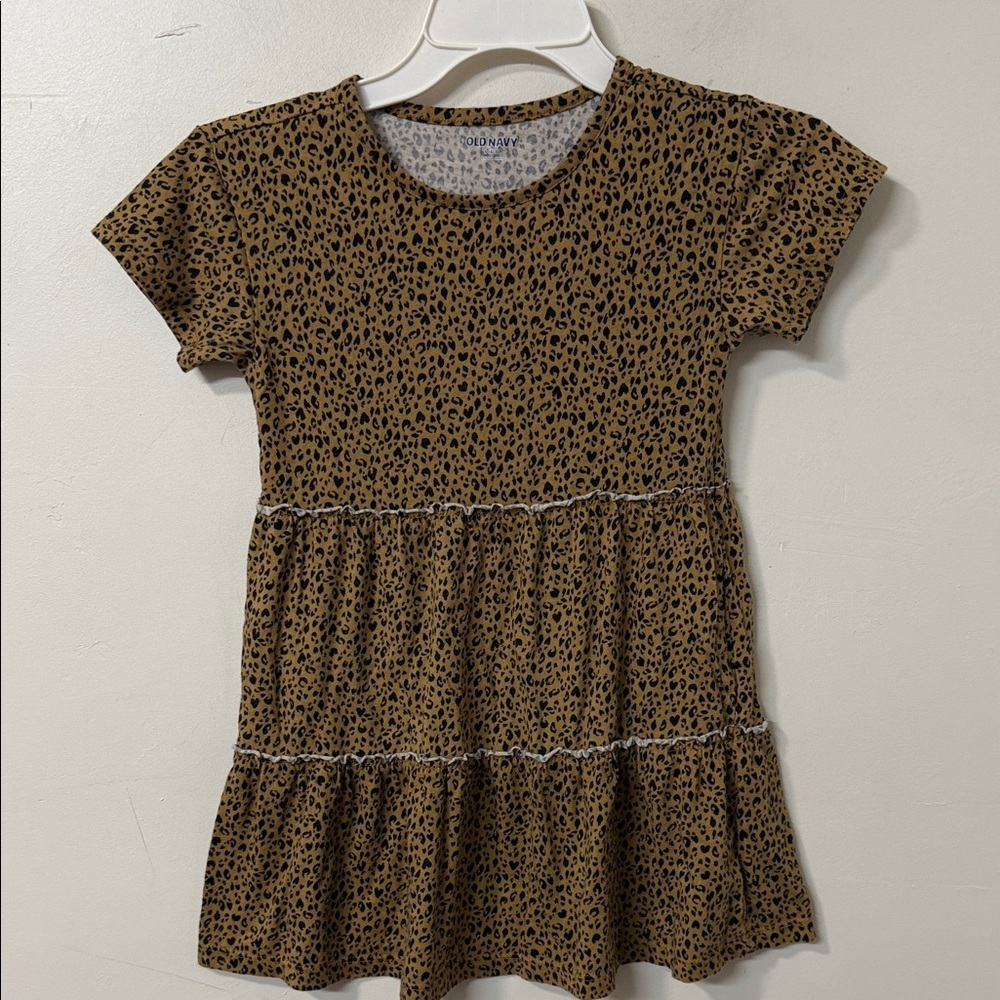 Old Navy Brown Leopard Print Kids Dress